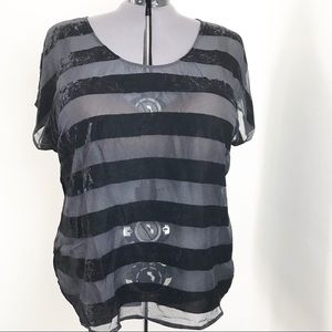 Lane Bryant Plus Size Black Sheer Top-26/28